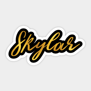 Skylar Name Hand Lettering in Faux Gold Letters Sticker